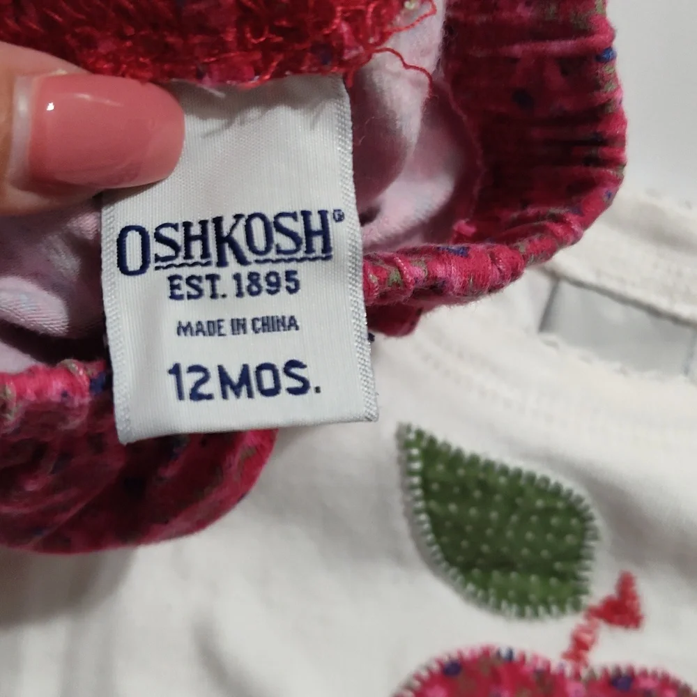 Y2K OshKosh B'gosh A For Apple Pink Knit Toddler Sweater 3pc Set 12/18m - Picture 11 of 11